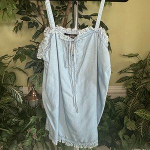 Spaghetti Strap Lightweight Denim Tank Top